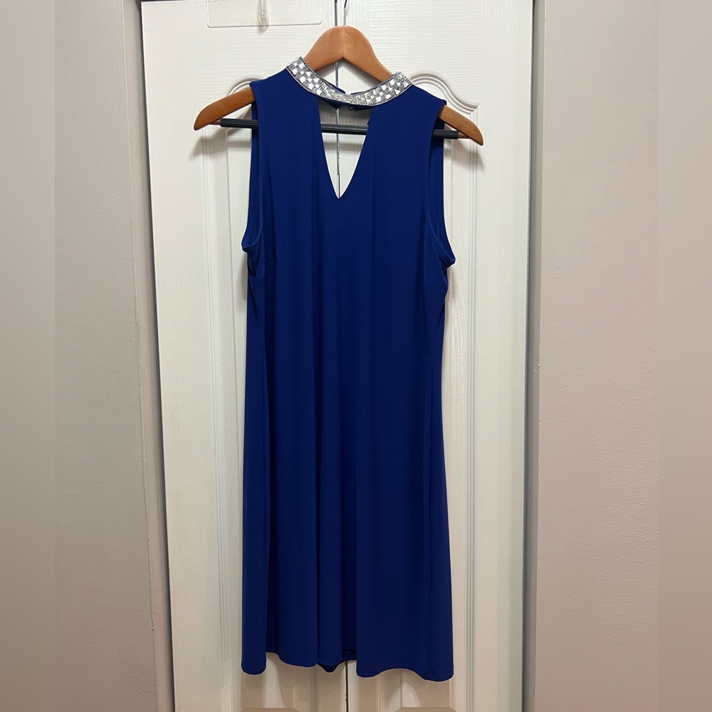 MSK halter dress (M) with silver rhinestone neckline